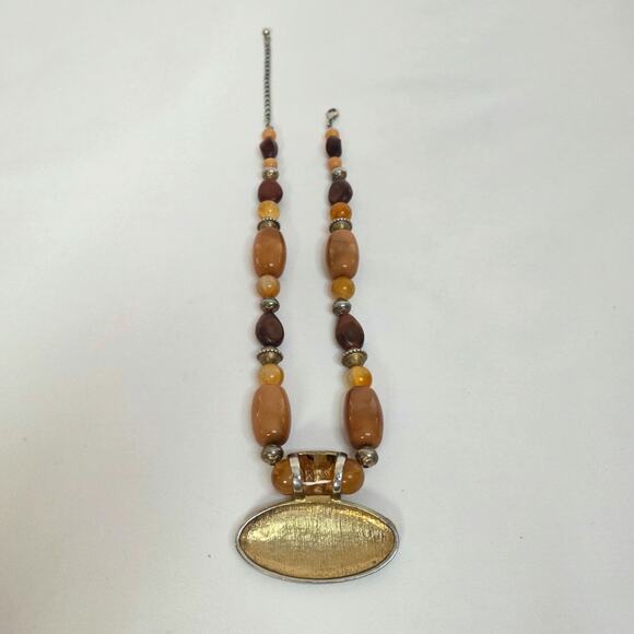 Ethnic-Inspired Earthy Tones Statement Necklace - Picture 4 of 5